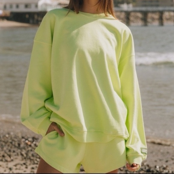 Daily Drills Tops - Daily Drills Zilker Oversized Crewneck size xs/small neon green